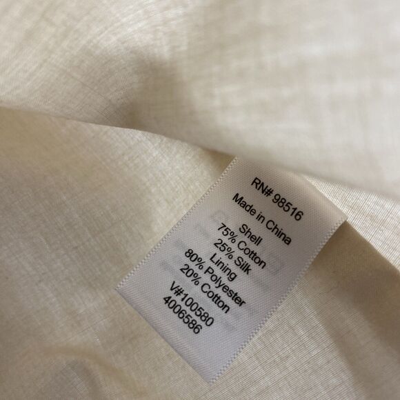 Coldwater Creek Top Womens PM 10-12 Tan Silk Blend Sleeveless Blouse 1/4 Zip - Picture 8 of 9